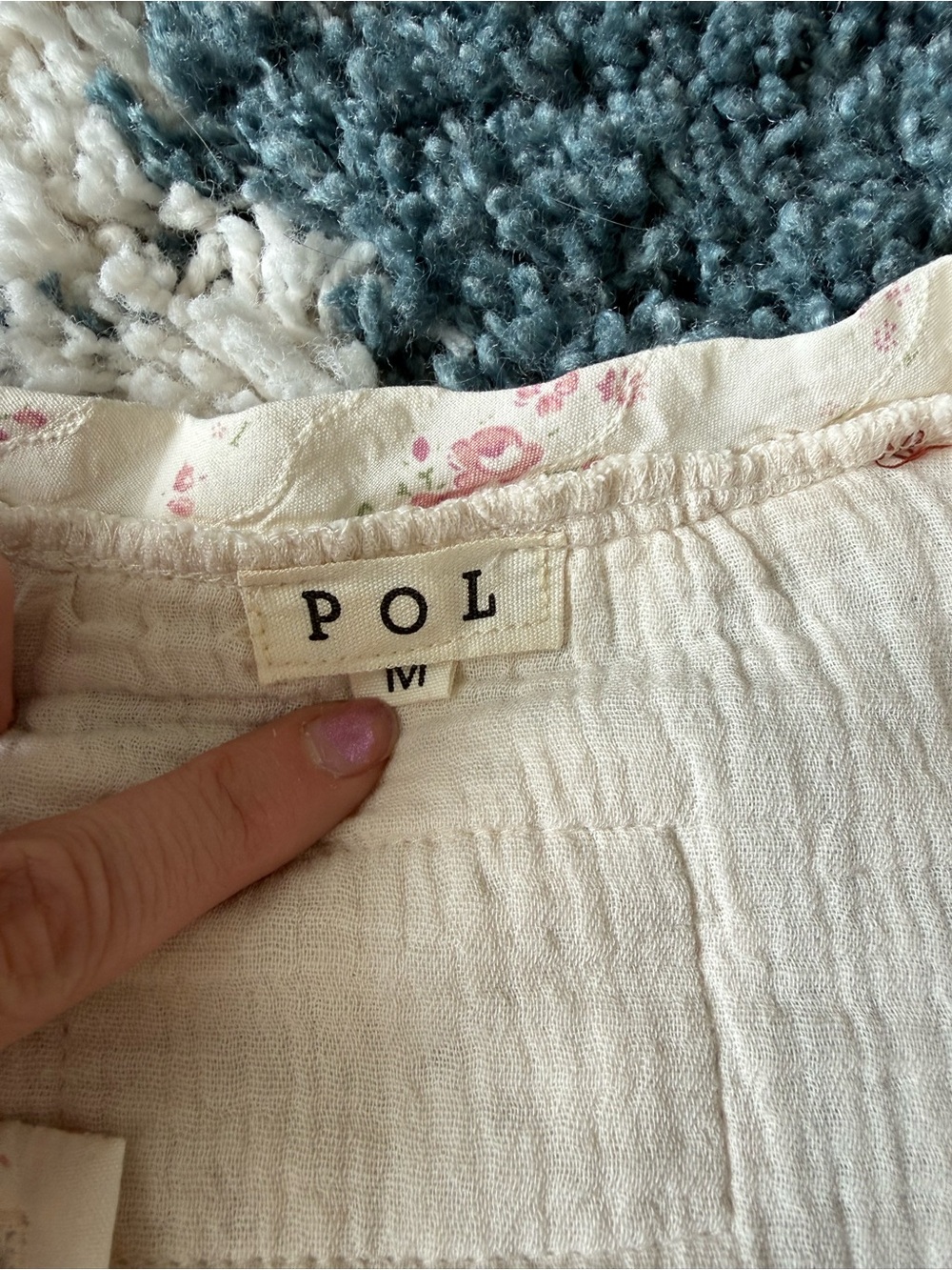 POL Plaid Button-Front Blouse in Rust and Cream - Picture 2 of 4